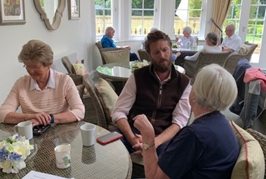 Will Bax visits Lime Tree Village for Resident’s Coffee Morning